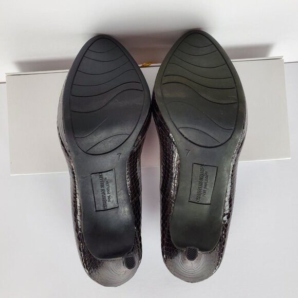 Christian Siriano for Payless Closed Toe Faux Reptile Classic Heels Shoes Size 7 - Picture 10 of 16